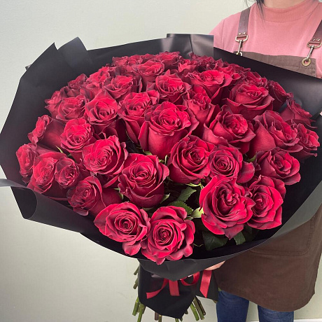 Букет из 51 красной розы 60 см - Фото 4