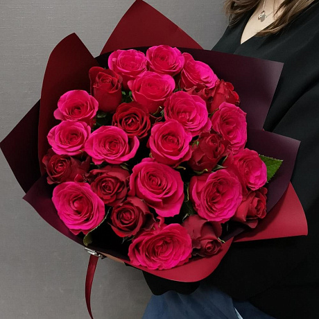 Моя любовь. Букет из 25 роз микс - Фото 5