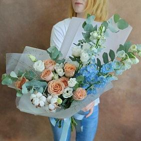 Букет цветов "Жемчужная роса"  №161
