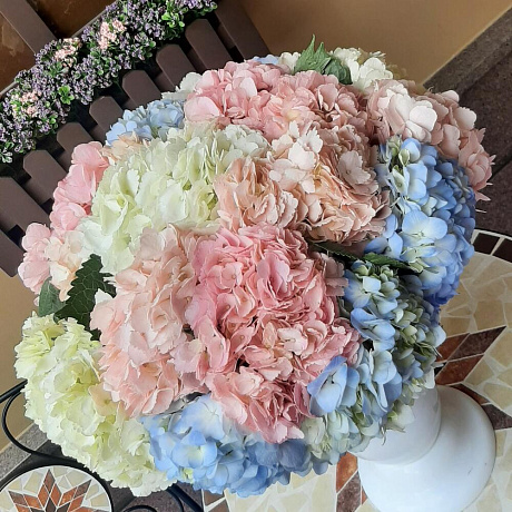 Букет цветов Море гортензий - Фото 4