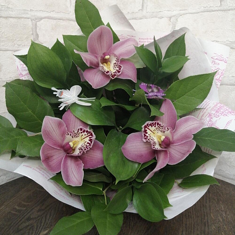 Букет цветов Летние орхидеи - Фото 4