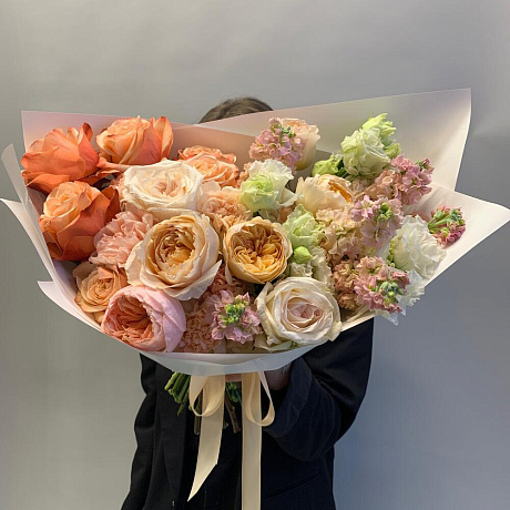 Букет цветов Крем чиз - Фото 4