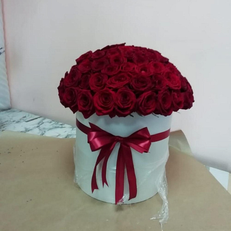 41 красная роза в каробке - Фото 2