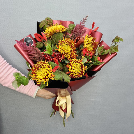 Букет цветов Золотая Осень - Фото 5