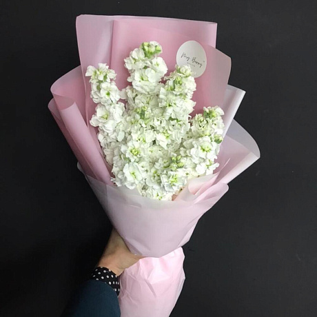 Букет комплимент из белой маттиолы - Фото 2