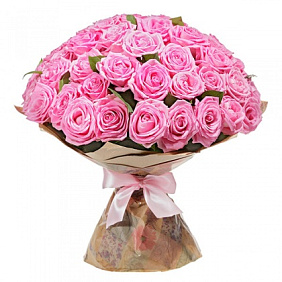 Букет из 101 розовой розы Аква