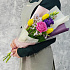 Милый букет из роз, тюльпанов и лизиантуса №160 - Фото 1