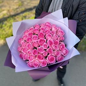 Букет из 51 розовой розы - Премиум