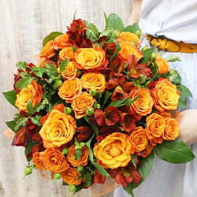 Букет цветов "Оранжевое небо, оранжевое море"
