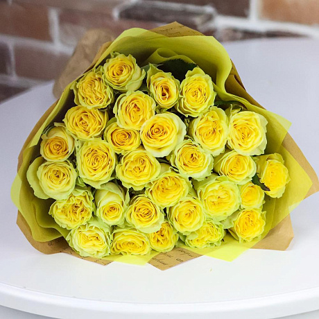 Букет из 29 желтых роз (50 см). N893 - Фото 5