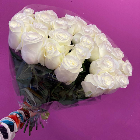 29 эквадорских белых роз  - Фото 2