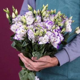 Букет из двуцветной эустомы