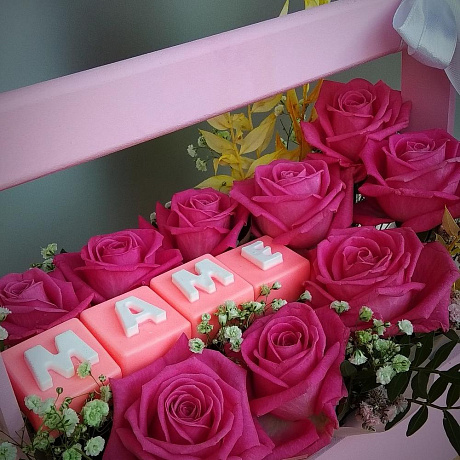 Композиция из розовых роз с ароматным мылом - Фото 2