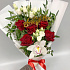 Микс из красных роз ,эустом и орхидеи - Фото 5