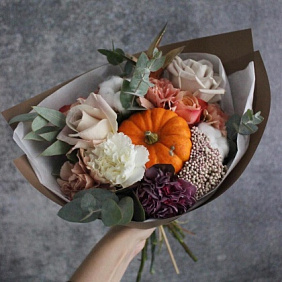 Осенний букет с тыквой №162