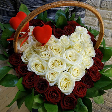 Букет цветов Белое сердце - Фото 4