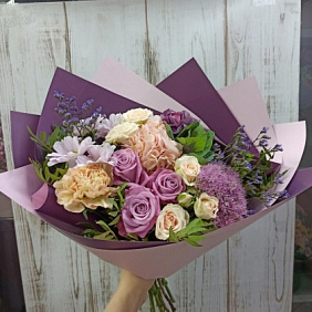 Букет цветов "Сиреневый закат" №162