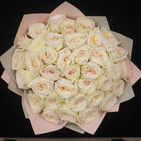 Букет из 35 ароматной эквадорской розы White O Hara - Фото 2