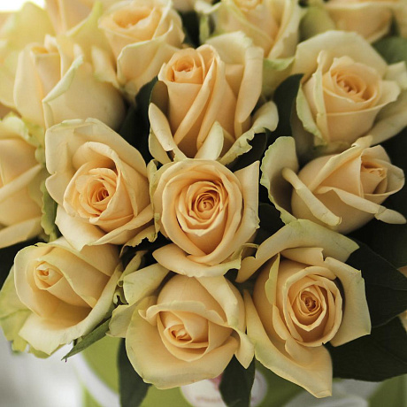 25 персиковых роз в коробке - Фото 4