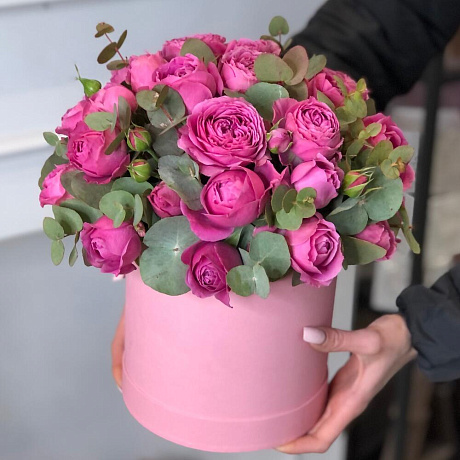 Цветы в коробке Мисти баблс №162 - Фото 2