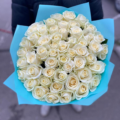 Букет из 51 белой розы - Премиум - Фото 4