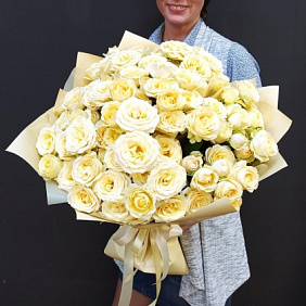 Букет цветов "Крем суфле"