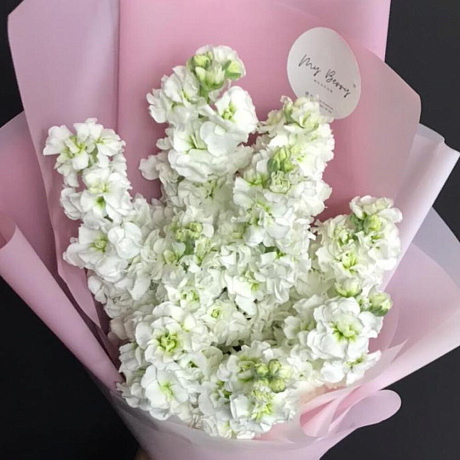 Букет комплимент из белой маттиолы - Фото 4