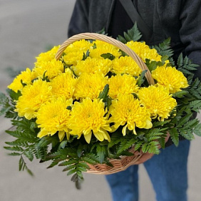 Корзина из хризантем