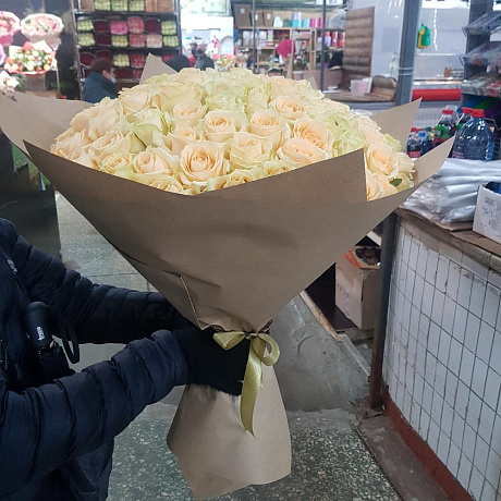 Букет из персиковые роза - Фото 3