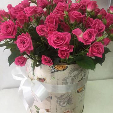 Коробка с кустовой розой «Лидия» - Фото 2