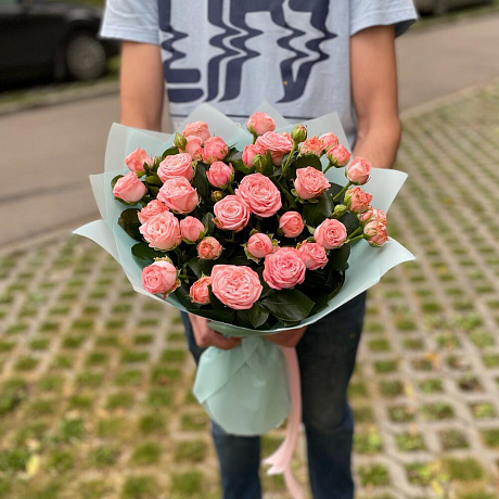 Букет кустовых пионовидных роз Малам Бомбастик - Фото 5