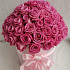 75 розовых роз в шляпной коробке - Фото 1