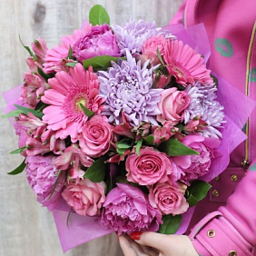 Букет цветов "Вишневый чизкейк"