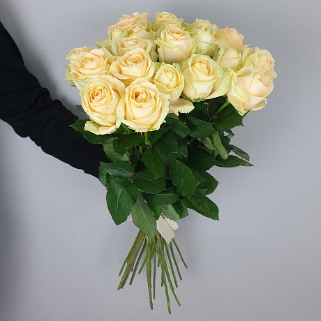 Букет из 21 персиковой розы - Фото 3