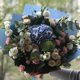 Букет цветов "Голубое небо" №162