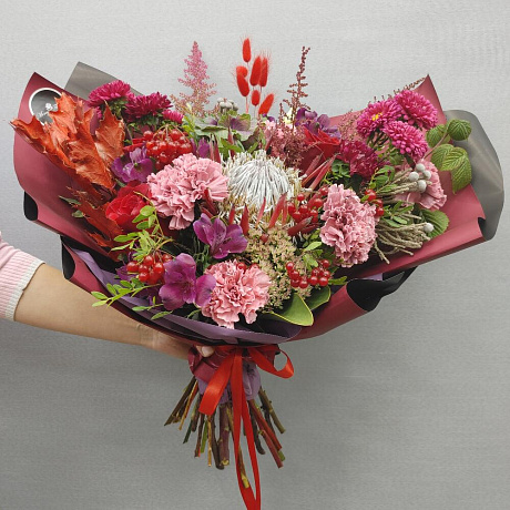 Букет цветов Цвет любви красный - Фото 5