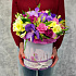 Яркая коробка с розами и орхидеей ванда №160 - Фото 4