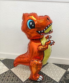 Ходячая фигура шар "Маленький динозавр" оранжевый 76 см