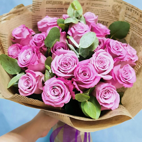 Фиолетовые розы в крафте - Фото 3