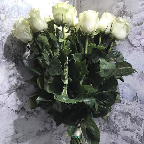 Букет 19 белых роз 70 см - Фото 2
