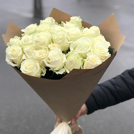 Букет из 21 белых роз - Фото 3