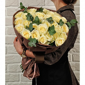 Букет цветов "Венеция" из 31 бежевой розы