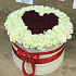 Коробка XXL из 101 белой и красной розы. Сердце из роз. N405 - Фото 2
