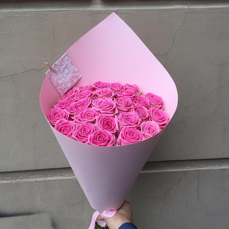 Розовые розы в бумаге - Фото 3