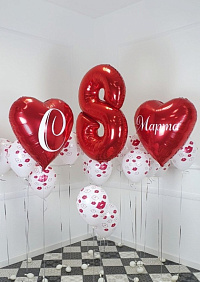 Композиция из шаров "8 Марта" фоновая