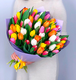 Букет 51 тюльпан микс