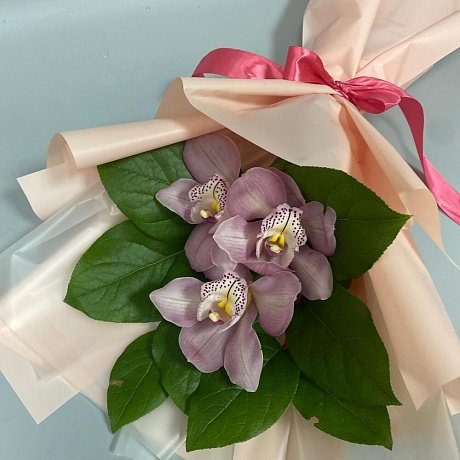 Букет-комплимент из розовых орхидей - Фото 4