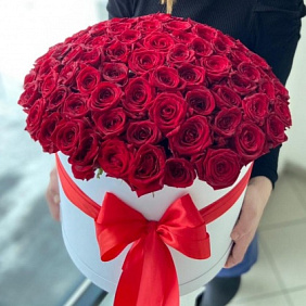 Красная роза в коробке XXL