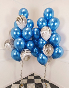 Композиция из шаров "Мраморный хром"