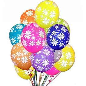 Облако из шаров "Ромашки" ассорти